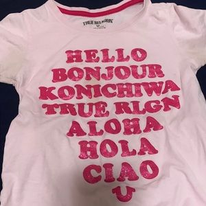 Girls Tru religion outfit light pink and dark pink